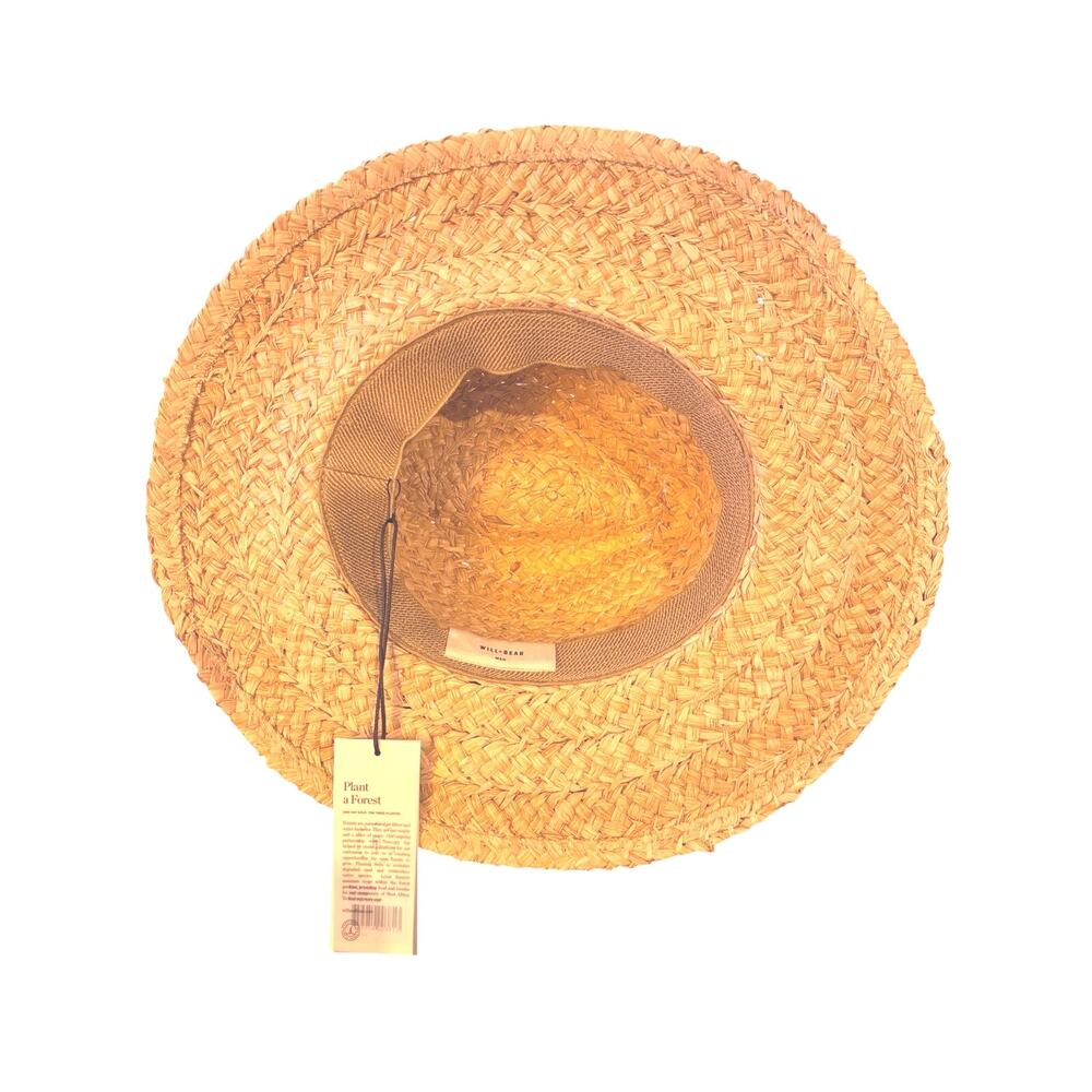 Will + Bear Uni-Sex River Sand Raffia Straw Hat Medium Sustainable Boho Sun Hat - Picture 5 of 9